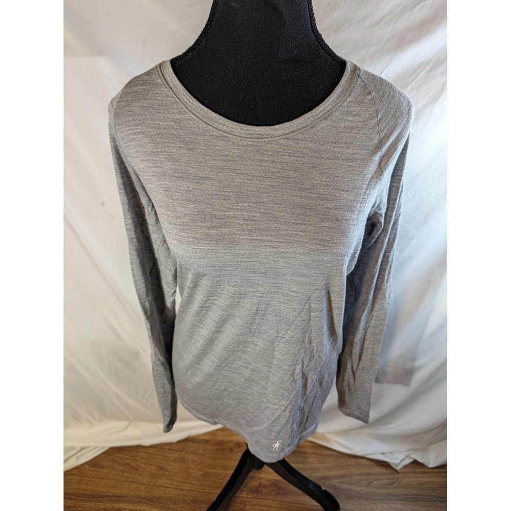 Smartwool Shirt Womens Medium Gray Merino 150 Long Sleeve Base Layer Top Flaw